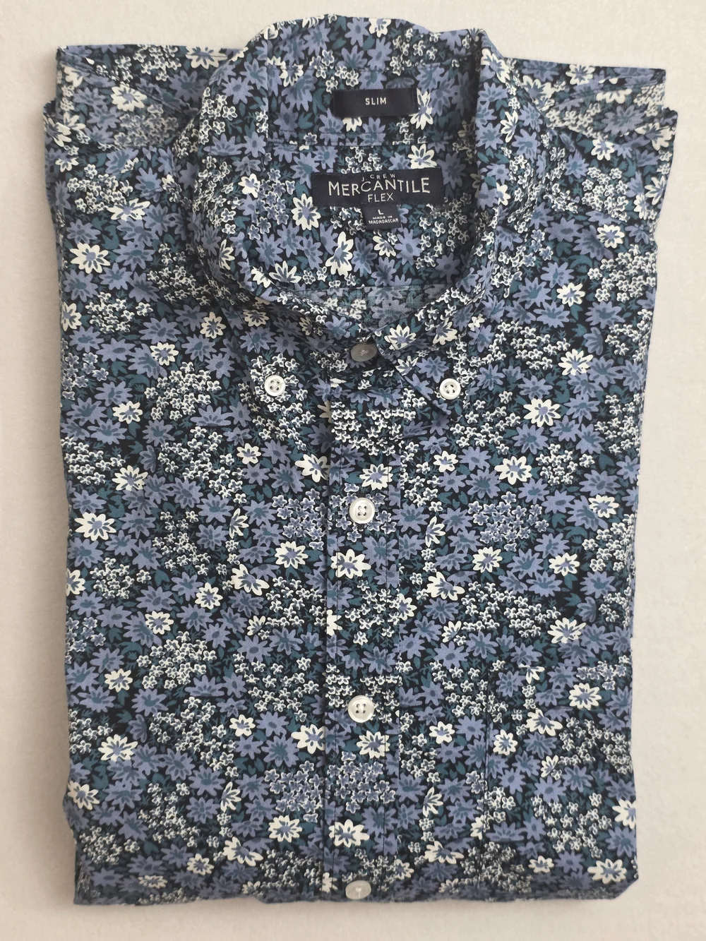 J.Crew Mercantile Flex Slim Floral Button-Down Shirt - Blue